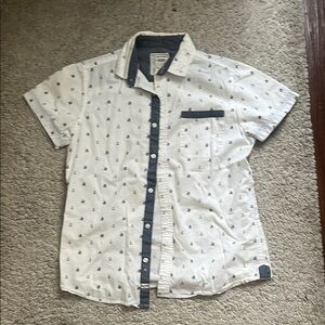 Alexander Julian White and Blue Casual Button Down Shirt